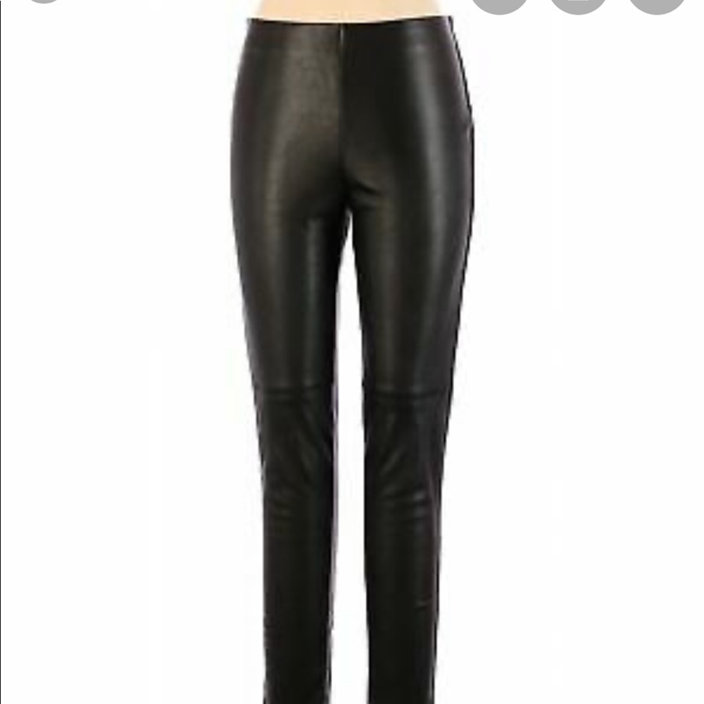 Divided leather look pants
